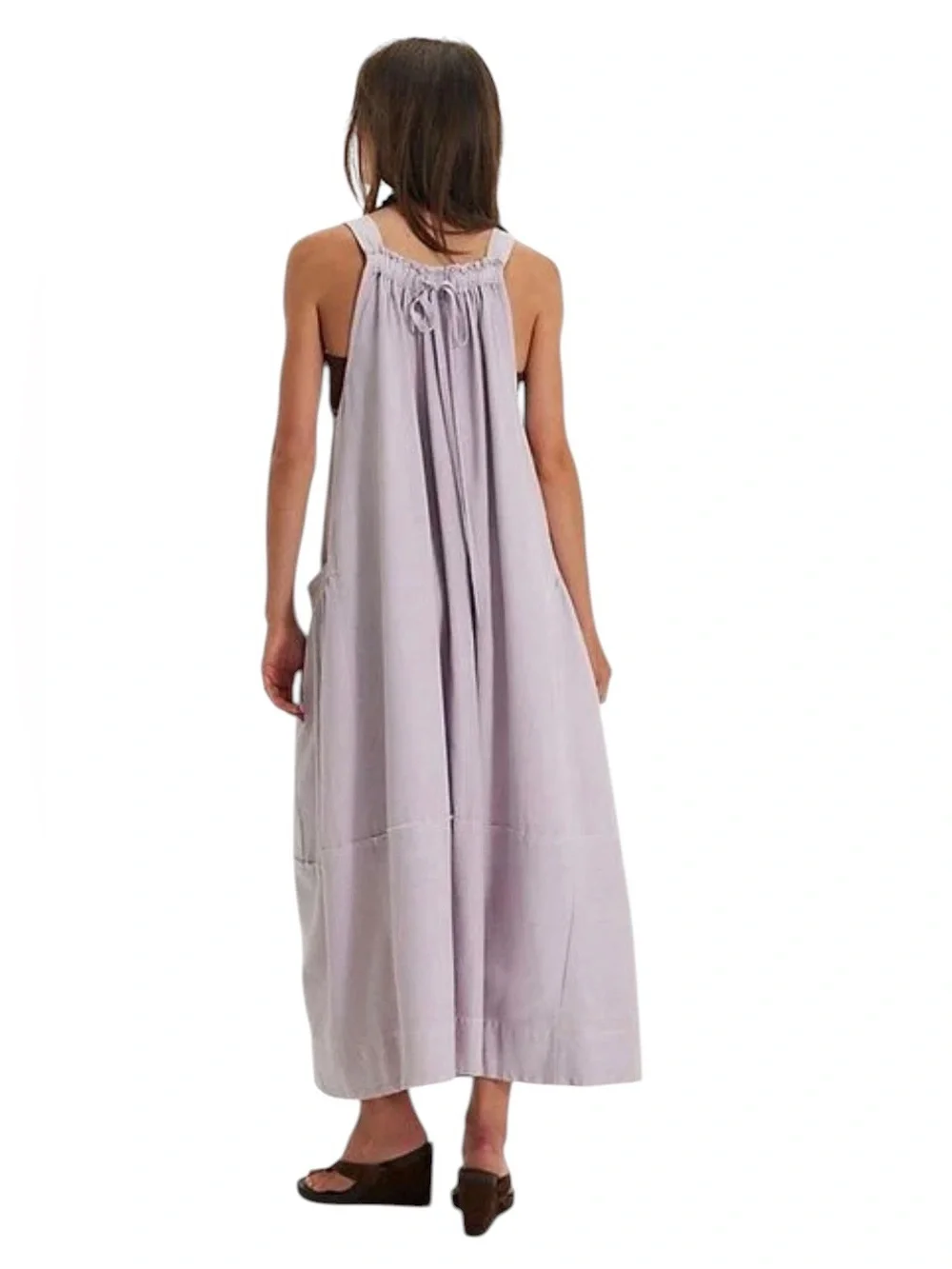 Free People Machu Barrel A-Line Midi Dress Womens Medium Orchid Hush MSRP $168